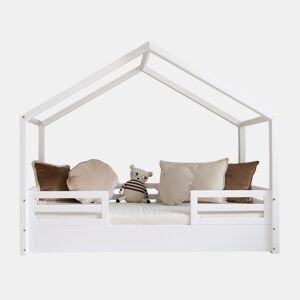 Cama cabana 90x200 barreiras e base incluída pés 1 cm Lucile Branco