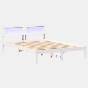 Estrutura da Cama de casal simple com cabeceira Branco 135 x 190 cm