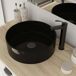 Lavabo Polaris sobre encimera cilíndrico sin rebosadero Lavabo Polaris sobre encimera cilíndrico sin rebosadero Negro