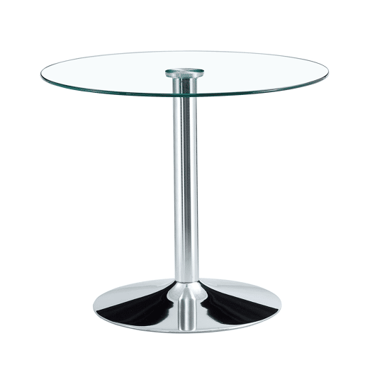 Mesa de centro redonda 85x76 cm - Design minimalista de luxo - Prateada e transparente