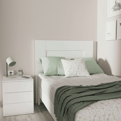 Cabeceira de cama Aroa de 100 cm, cabeceira para quarto, melamina branca fosca