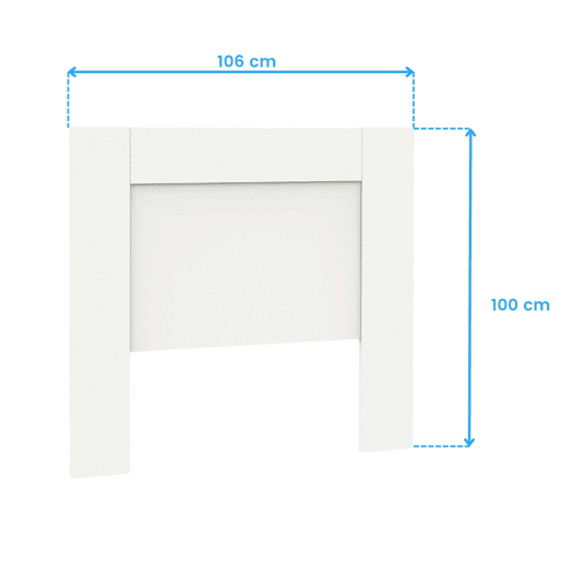 Cabeceira de cama Aroa de 100 cm, cabeceira para quarto, melamina branca fosca