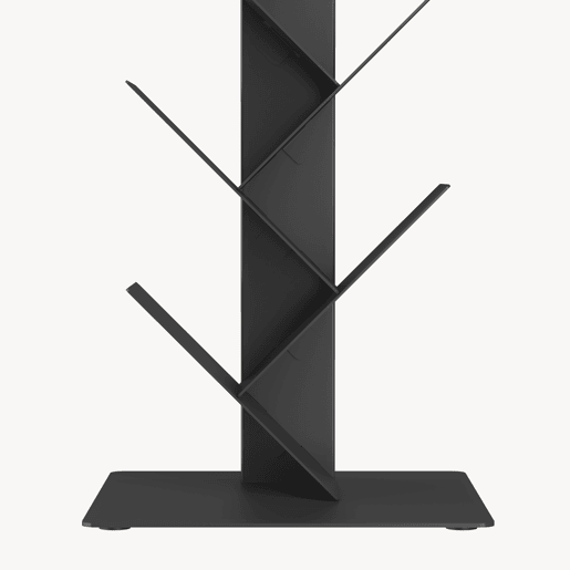 Estante para livros Eksjö forma de árvore aço 150x39x39 cm Preto en.casa