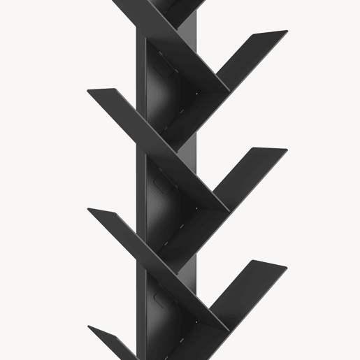 Estante para livros Eksjö forma de árvore aço 150x39x39 cm Preto en.casa