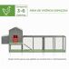 Gallinero Madera de Abeto, Metal PawHut Gallinero Madera de Abeto, Metal PawHut Gris