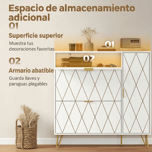 HOMCOM Sapateira Estreita com 2 Compartimentos Abatíveis Móvel Sapateira Moderno com Armário e Prateleiras Ajustáveis 10-14 Pares de Sapatos para Corredor ou Entrada 110x25x110,6 cm Branco