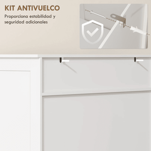 HOMCOM Sapateira Armário para Sapatos com Gaveta Portas de Grade Prateleiras Ajustáveis para 20 Pares de Sapatos Sapateira para Corredor Entrada 78x37x115,8 cm Branco