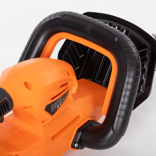 Outsunny Tesoura Cortador de Sebes Elétrico, Cortador de Sebes a Bateria 18V com Bateria de 2000mAh Lâmina de Dupla Ação de 51 cm Motor sem Escovas e Carregador para Sebes Relva, Laranja