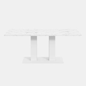 Mesa de jantar extensível 140180 x 70 cm - para 6 a 8 pessoas, retangular, tampo espesso, estilo moderno, multifuncional para cozinha e sala de estar - branca