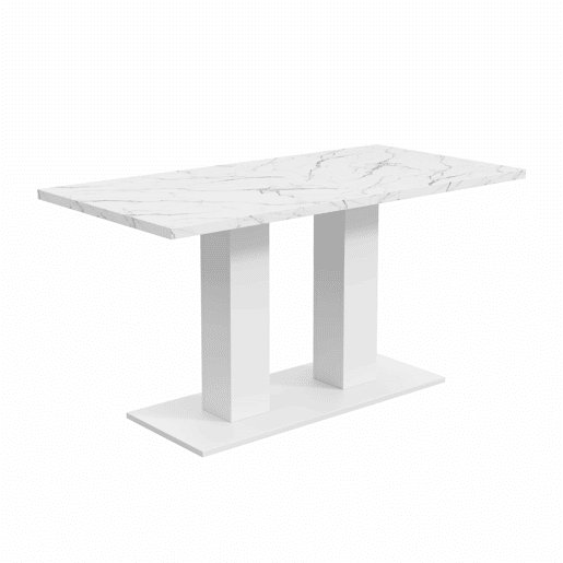Mesa de jantar extensível 140180 x 70 cm - para 6 a 8 pessoas, retangular, tampo espesso, estilo moderno, multifuncional para cozinha e sala de estar - branca