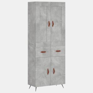 Armário alto - Bufete - Móvel de apoio 69,5x34x180 cm derivados de madeira cinza cimento pt970