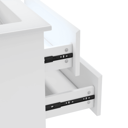 Móvel de casa de banho suspenso 61x46x45 cm - Sensor LED, 2 gavetas, lavatório integrado - Branco