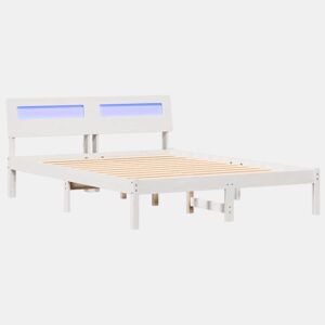 Estrutura da Cama de casal simple com cabeceira Branco 135 x 190 cm