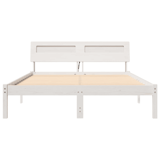 Estrutura da Cama de casal simple com cabeceira Branco 135 x 190 cm