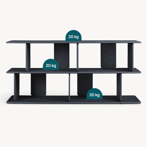Librería Gäljami 4 compartimentos abiertos 160x35x74cm - Preto en.casa
