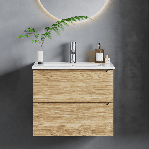 Móvel lavatório simples encastrado 60cm Viggo Madeira