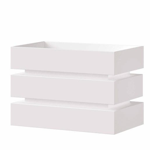 Móvel de casa de banho suspenso 60,5 x 47 cm - LED, lavatório em cerâmica, gavetas com fecho suave - Branco
