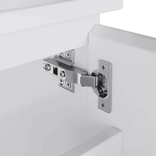 Móvel de casa de banho suspenso 91x46,5x50,5 cm - Sensor LED, 2 gavetas, lavatório cerâmico - Branco