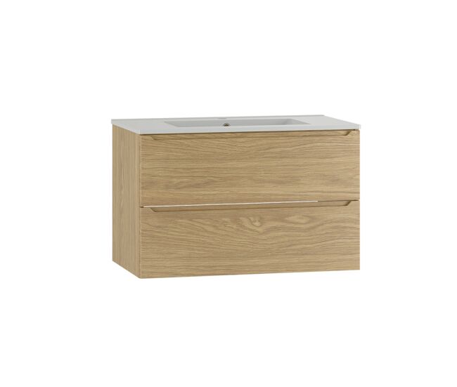 Mueble lavabo individual encastrado 80cm Viggo Madera