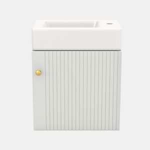 Móvel de casa de banho com lavatório e armário suspenso 46 cm - Móvel de casa de banho pequeno - Branco