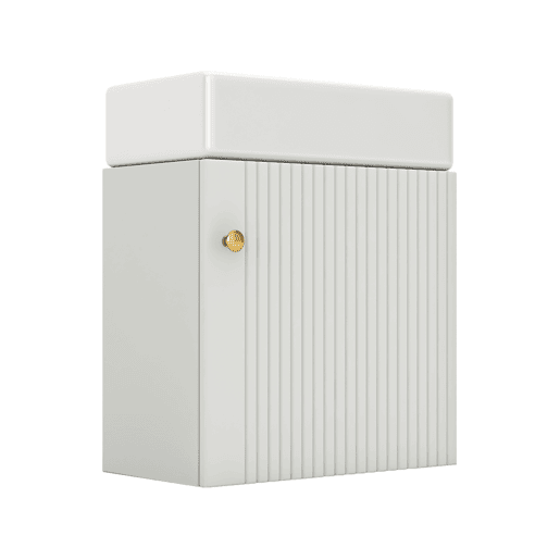 Móvel de casa de banho com lavatório e armário suspenso 46 cm - Móvel de casa de banho pequeno - Branco
