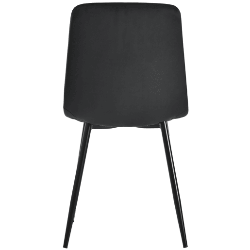 Conjunto de 4 cadeiras de jantar - Polsterstuhl com encosto, veludo Twill, estrutura metálica - Preto