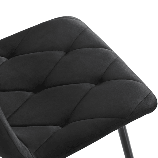 Conjunto de 4 cadeiras de jantar - Polsterstuhl com encosto, veludo Twill, estrutura metálica - Preto