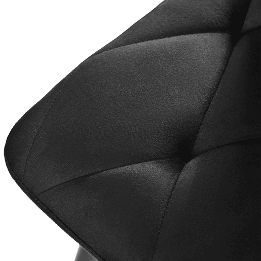 Conjunto de 4 cadeiras de jantar - Polsterstuhl com encosto, veludo Twill, estrutura metálica - Preto