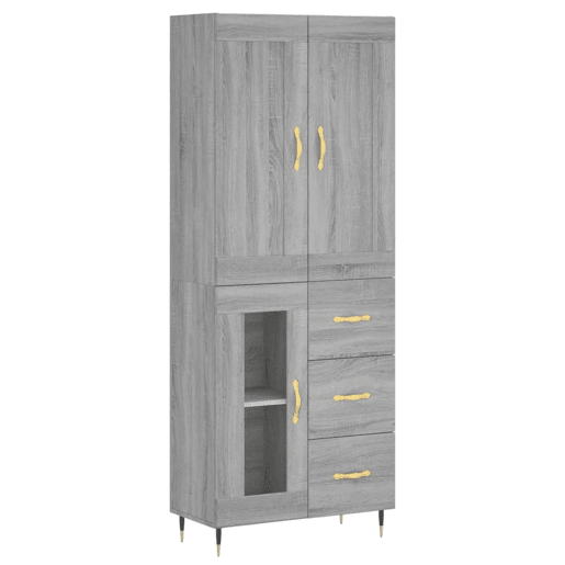 Armário alto - Bufete - Móvel de apoio 69,5x34x180 cm derivados de madeira sonoma cinza pt1142