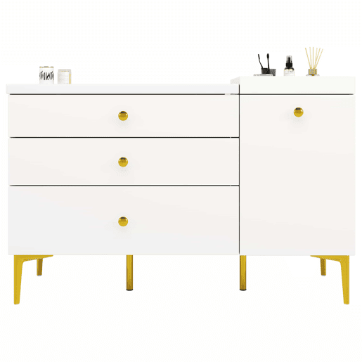 Móvel de casa de banho de 91,5 cm u2013 com lavatório em cerâmica, gavetas e armário, design moderno u2013 branco Móvel de casa de banho de 91,5 cm u2013 com lavatório em cerâmica, gavetas e armário, design moderno u2013 branco