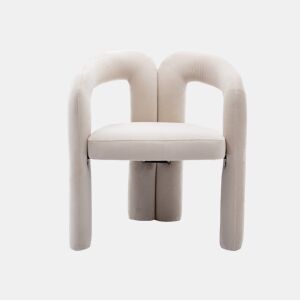 Cadeiras de jantar em veludo - 2 peças - design moderno, cadeiras decorativas estofadas - Bege