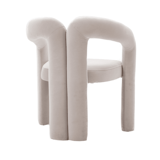 Cadeiras de jantar em veludo - 2 peças - design moderno, cadeiras decorativas estofadas - Bege