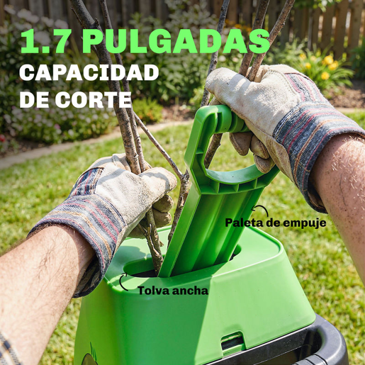 Outsunny Trituradora de Ramos Elétrica 2500W Trituradora de Jardim com 2 Lâminas Reversíveis até Ø44 mm Saco de Recolha de 45L Rodas e Proteção de Sobrecarga 44x34x96 cm Verde