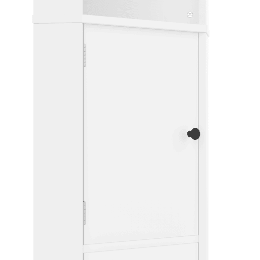 Armário de casa de banho triangular - duas portas e prateleiras ajustáveis - branco Armário de casa de banho triangular - duas portas e prateleiras ajustáveis - branco