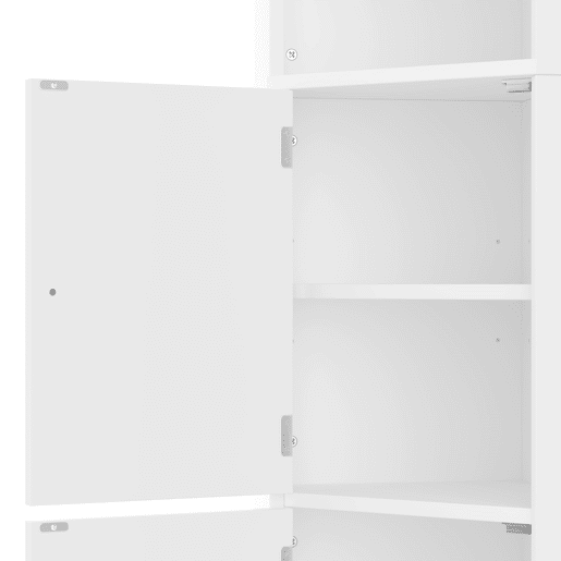 Armário de casa de banho triangular - duas portas e prateleiras ajustáveis - branco Armário de casa de banho triangular - duas portas e prateleiras ajustáveis - branco