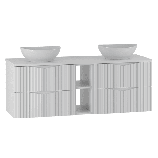 Móvel de toucador duplo Tao White 140cm 2 nichos