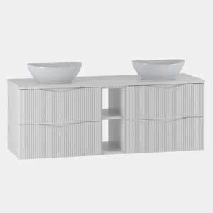 Móvel de toucador duplo Tao White 140cm 2 nichos