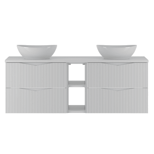 Móvel de toucador duplo Tao White 140cm 2 nichos