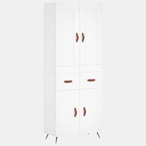 Armário alto - Bufete - Móvel de apoio 69,5x34x180 cm derivados de madeira branco pt727
