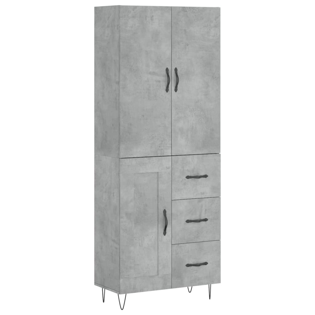 Aparador alto - Mueble de almacenamiento 2 pcs 69 Gris