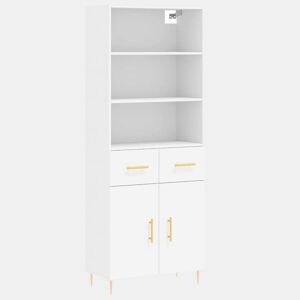 Armário alto - Bufete - Móvel de apoio 69,5x34x180 cm derivados de madeira branco pt743