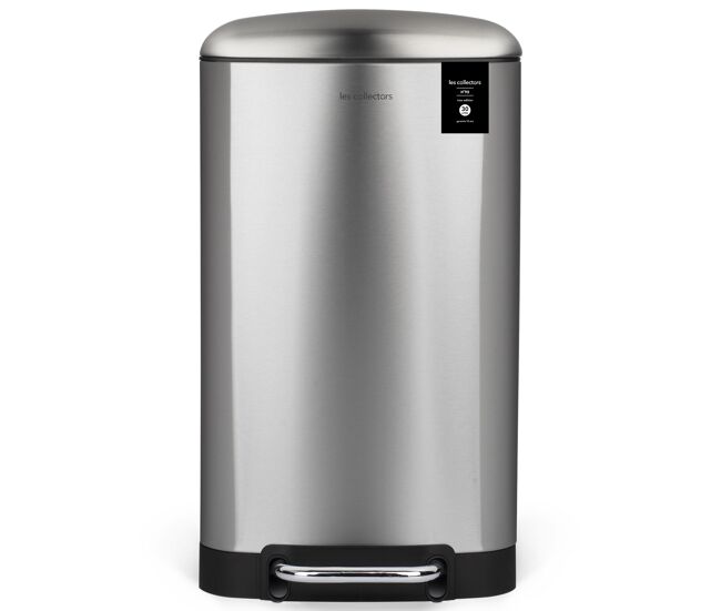 Papelera cocina pedal 30l les collectors n°712 | acero inoxidable | cubo interior extraíble | cierre silencioso | plateado