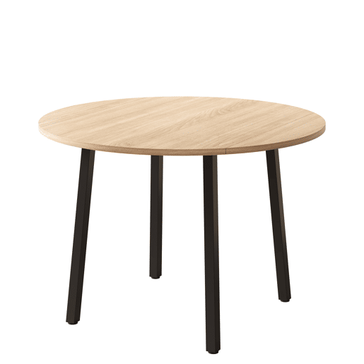Mesa de jantar dobrável 100x100 cm - redonda, 2-4 pessoas, pernas metálicas - carvalho
