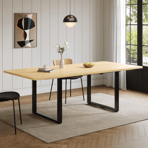 Mesa de jantar extensÃvel 140180220x80 cm - Para 6-10 pessoas, forma retangular, estilo simples, pernas de metal - Carvalho Mesa de jantar extensÃvel 140180220x80 cm - Para 6-10 pessoas, forma retangular, estilo simples, pernas de metal - Carvalho