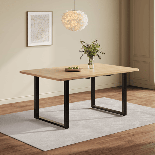 Mesa de jantar extensÃvel 140180220x80 cm - Para 6-10 pessoas, forma retangular, estilo simples, pernas de metal - Carvalho Mesa de jantar extensÃvel 140180220x80 cm - Para 6-10 pessoas, forma retangular, estilo simples, pernas de metal - Carvalho