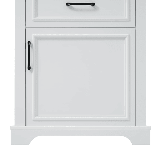 Armário alto de casa de banho 60x40x180 cm - 2 gavetas, prateleiras ajustáveis, fecho suave - branco