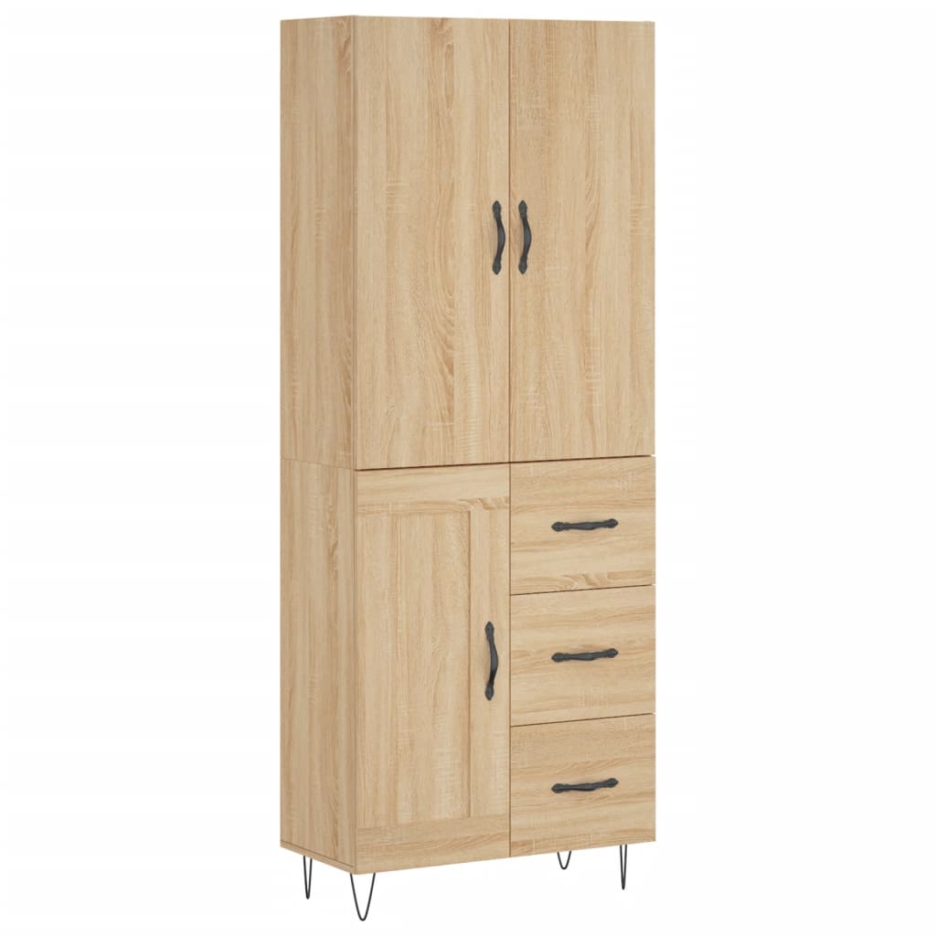 Aparador alto - Mueble de almacenamiento 2 pcs 69 Madera Clara
