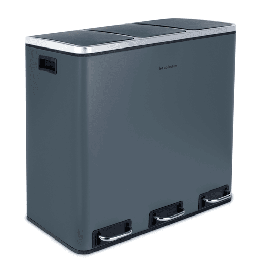 Caixote Reciclagem Pedal 3 Compartimentos 3x18L 54L Les Collectors N°984 | Aço Inoxidável | Baldes Removíveis | Fecho Silencioso | Cinzento Escuro Caixote Reciclagem Pedal 3 Compartimentos 3x18L 54L Les Collectors N°984 | Aço Inoxidável | Baldes Removíveis | Fecho Silencioso | Cinzento Escuro