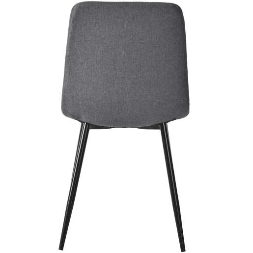 Cadeira de jantar (4 unidades), cinza escuro, cadeira de design com encosto, assento em linho twill, estrutura metálica, pernas metálicas