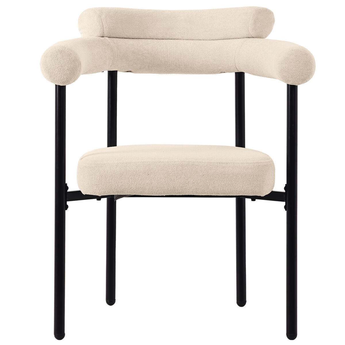 silla comedor 2 st - silla de comedor moderna y sencilla asiento en cuero artificial color crema - beige
